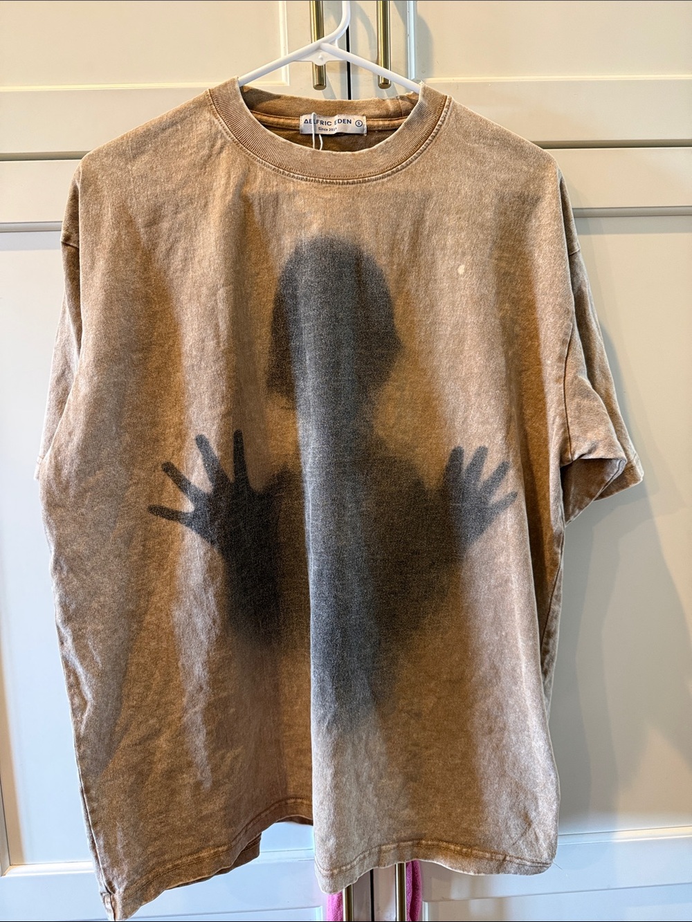 Aelfric Eden Graphic Short-Sleeve T-Shirt - Brown with Black shadow Print small